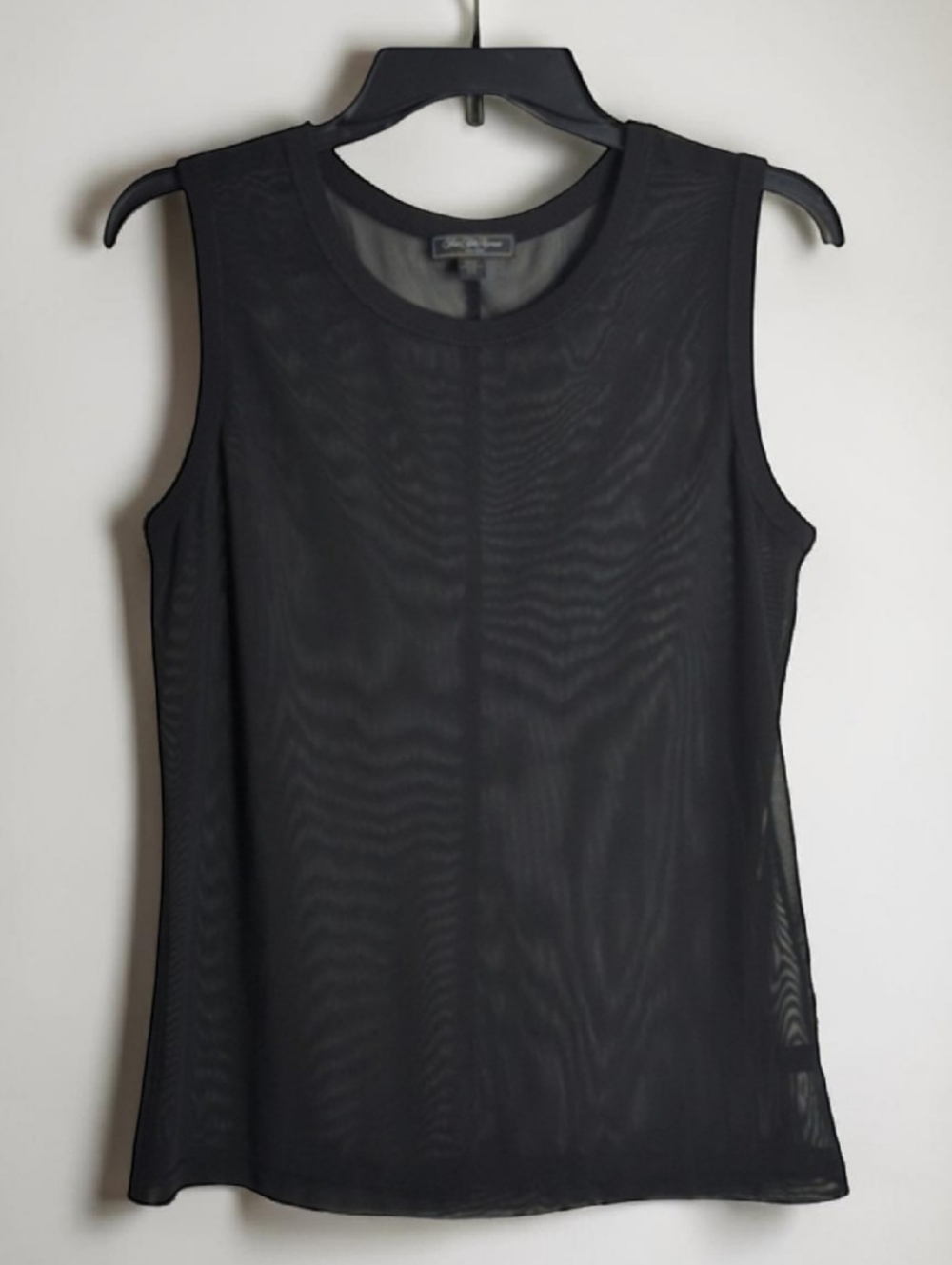Saks 5th Ave New York Black Label Women's M Sleeveless Black Sheer Tank Top